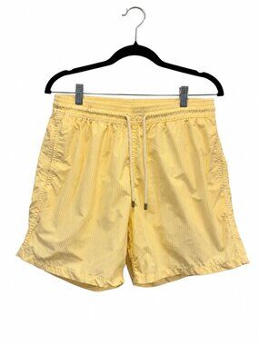 Solid & Striped Men's Yellow and White Striped Swim Shorts Size L Large
